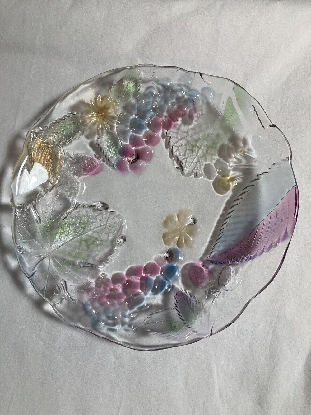 Set Of Four Bowls And Plates With Grapes, Cherries, Strawberries